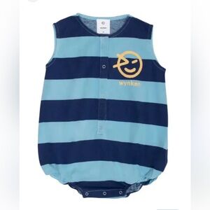 Wynken Stripe Romper 18 Months Blue